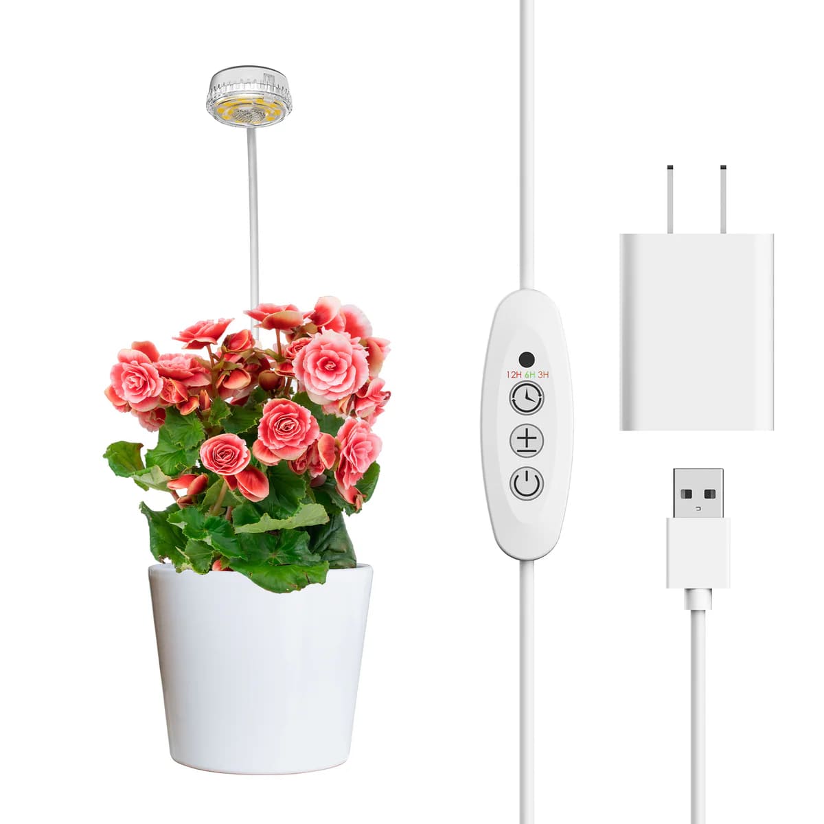 SANSI 10W LED nastavitelná lampička pro růst rostlin s časovačem